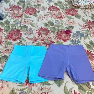 Blue and Purple Bike Shorts with Stretchy Fit
